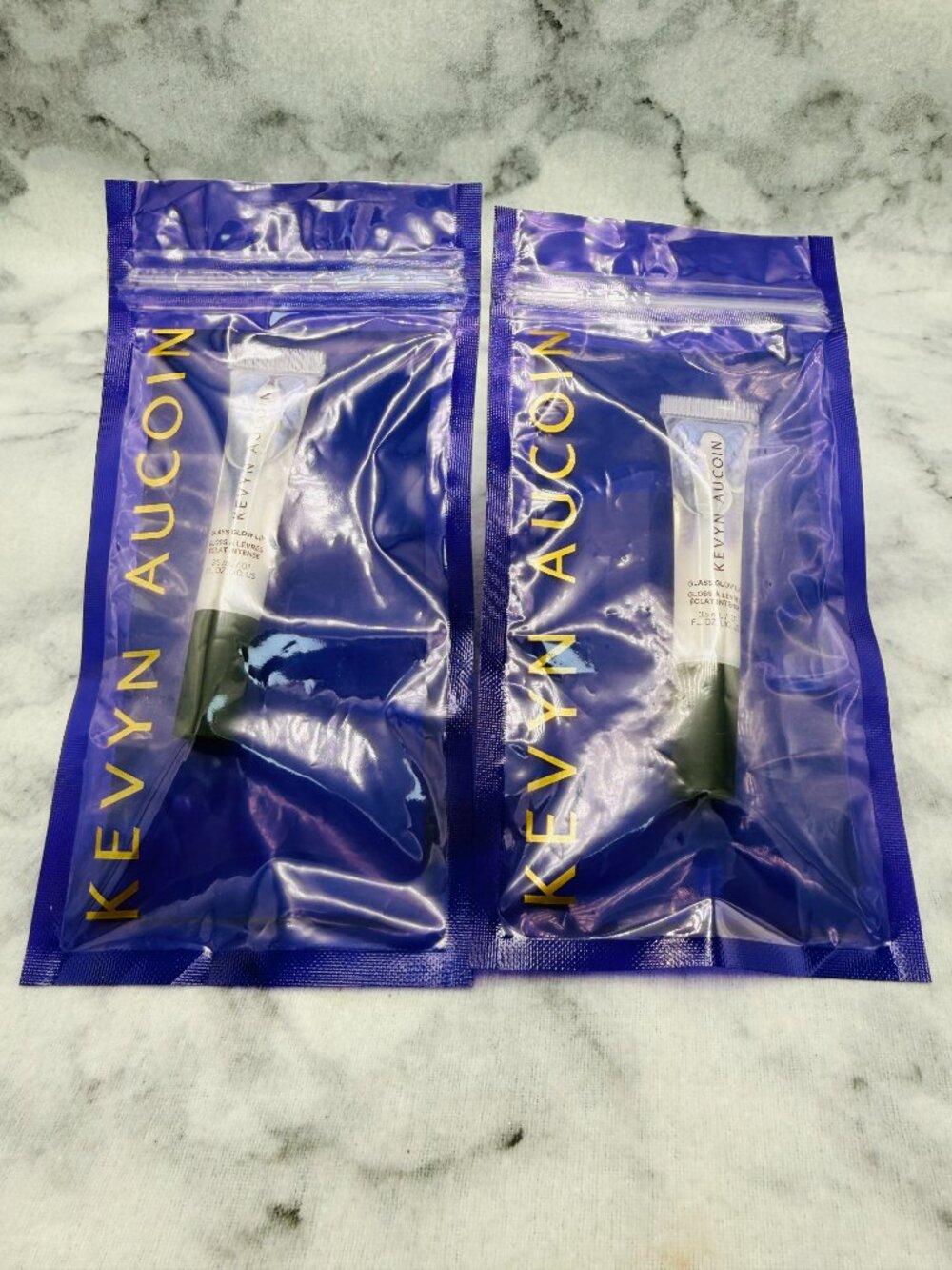 Kevyn Aucoin Beauty Gift Set-2 x Glass Glow Lip Crystal Clear High Shine,2pc-NEW - Picture 2 of 13